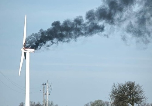Pożar turbiny wiatrowej w Kalskiej Woli