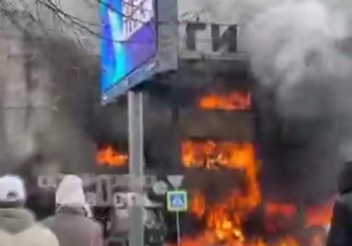 Spłonęło centrum handlowe w Królewcu