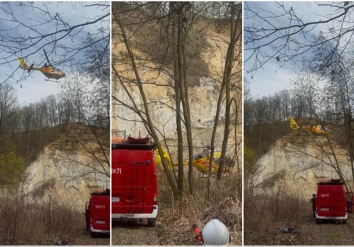 Mężczyzna spadł ze skarpy nad rzeką Bystrzycą. Lądował śmigłowiec LPR