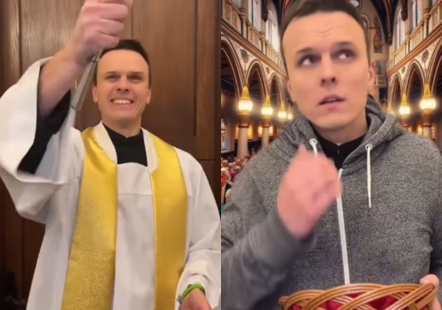 Ksiądz żartuje z zachowania Polaków. Poszło o święcenie koszyków. 