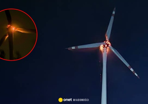Pożar turbiny wiatrowej na Mazowszu. Strażacy wskazują przyczynę