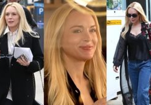 Lindsay Lohan i jej ULTRAGŁADKIE LICO meldują się na planie serialu (ZDJĘCIA)
