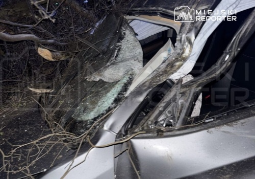 BMW dachowało na Płochocińskiej. Uczestnicy uciekli po zerwaniu tablic z pojazdu