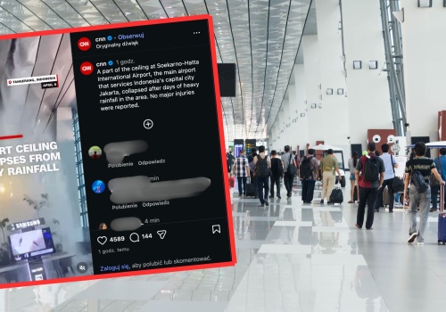 Zawalił się sufit na lotnisku w Dżakarcie. Jest nagranie
