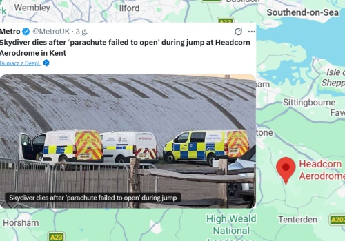 Dramat podczas skoku ze spadochronem na lotnisku Headcorn. Nie żyje doświadczony skoczek