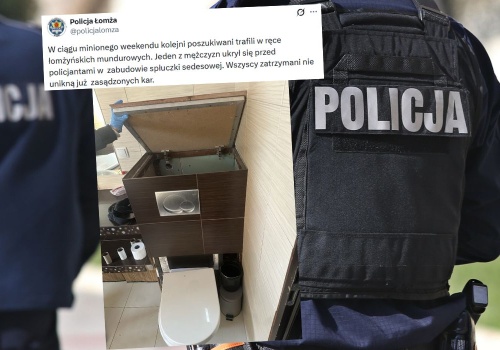 Policja znalazła poszukiwanego typa ukrytego w zabudowie spłuczki toalety