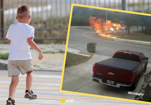 Motocykl stanął w płomieniach tuż obok przechodzących dzieci. Nagranie z USA trafiło do sieci