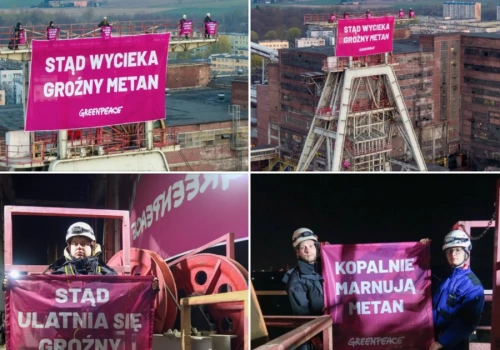 Greenpeace na wieży kopalni należącej do JSW: stąd wycieka groźny metan