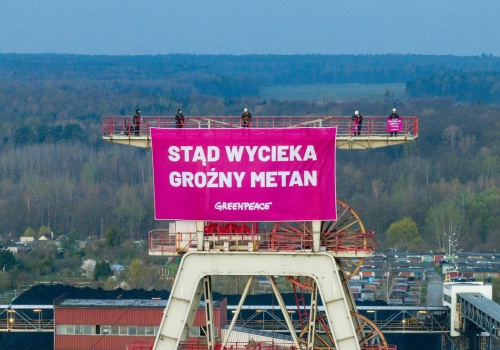 Protest na terenie kopalni Szczygłowice. Polskie kopalnie marnują metan