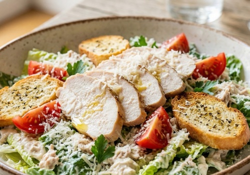 Kultowa kompozycja w nowej odsłonie. Sałatka à la Cezar z sosem tuńczykowym