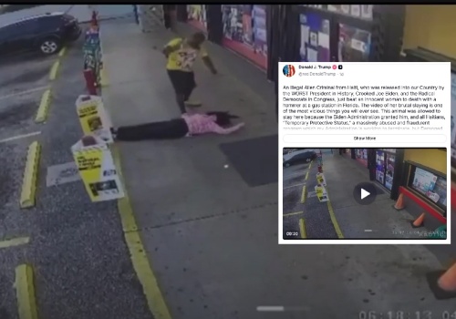 Trump wrzucił do sieci nagranie morderstwa. „To zwierzę mogło tu zostać dzięki Bidenowi”