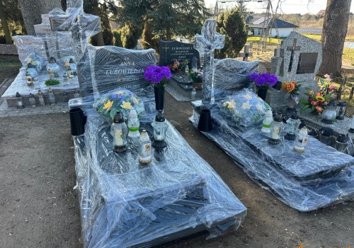 Gawrony i kawki opanowały cmentarz w Jezioranach. Mieszkańcy mają dość i owijają groby folią