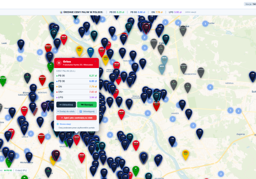 Mapa cen paliw w Polsce projekt społecznościowy dla kierowców (8000+ stacji)