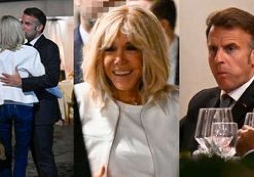 Pełni miłości i pyszności Macronowie biesiadują w Rzymie w towarzystwie kieliszków i jej torebuni Louis Vuitton za 13 tysięcy (ZDJĘCIA)