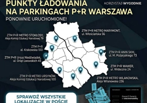 WARSZAWA. Po „zimowej” przerwie Equay wrócił do obsługi słupków ładowania na parkingach P+R. 1,68 zł/kWh