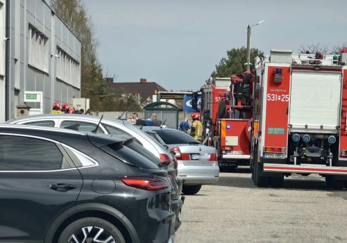 Zapalił się elektryk. Ewakuowano pracowników (ZDJĘCIA)