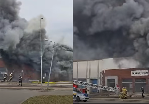 Ogromny pożar marketu na Pomorzu. 