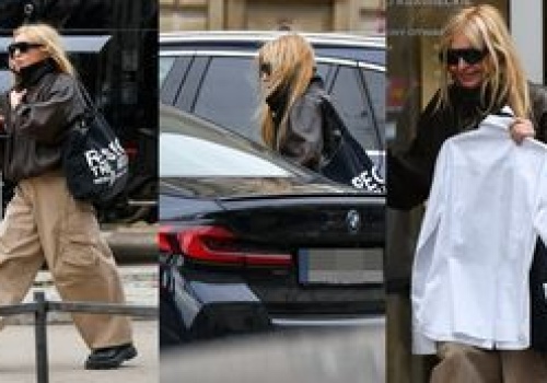 69-letnia Monika Olejnik w młodzieżowych fatałaszkach pędzi do krawca, po czym ładuje się do BMW za ponad 300 tys. zł (ZDJĘCIA)