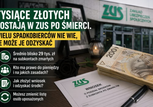 Tysiące złotych zostają w ZUS po śmierci. Wielu spadkobierców nie wie, że może je odzyskać