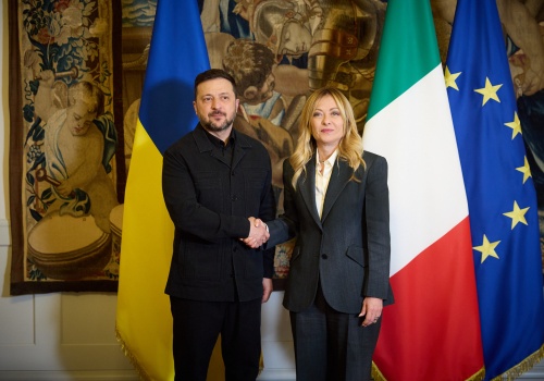 Zełenski we Włoszech. Tematami obrona powietrza i drony