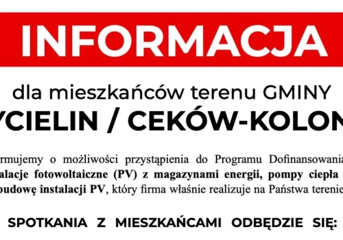 Informacja dla mieszkańców terenu Gminy Mycielin / Ceków-Kolonia