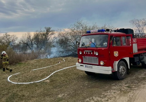 Gasili pożar traw i trzcin