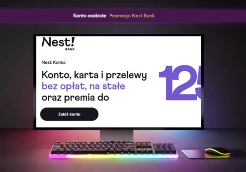 Nest Konto do 1250 zł premii i 0 zł za konto, kartę