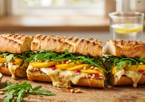 Kulinarna gra kontrastów. Grillowana bagietka z serem brie i mango