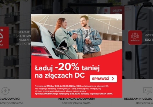 Promocyjny cennik Orlen Charge do 25 maja, 2,15 zł/kWh. Punkty Vitay można zbierać też w domu, naturalnie jest haczyk