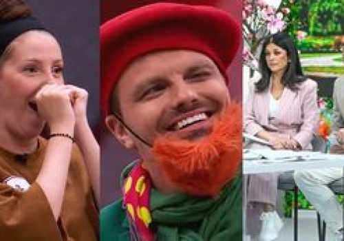 Marcin Hakiel kogoś podszczypuje w półfinale show TTV: 