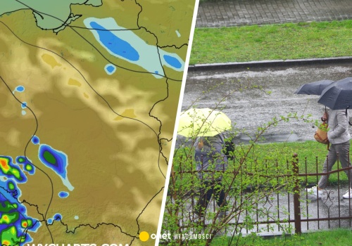 Centrum deszczowego niżu znajdzie się dokładnie nad Polską. W tych regionach będzie padać najmocniej