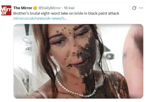 Panna młoda oblana farbą i koszmar na ślubie. Mąż sprawczyni zabrał głos. 