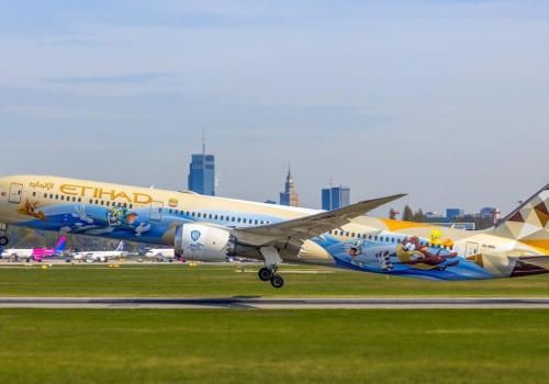 Bajkowy samolot przyleciał do Warszawy. Na jednej stronie postacie z Looney Tunes, na drugiej ze świata DC Super Heros