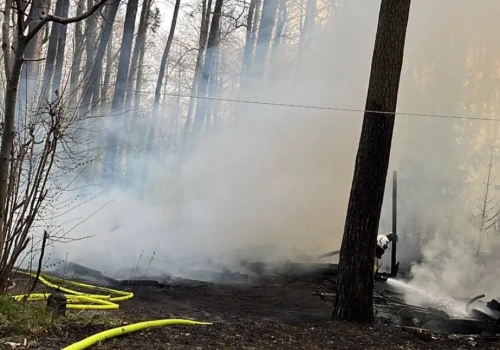 Pożar domków letniskowych w Mierzwicach