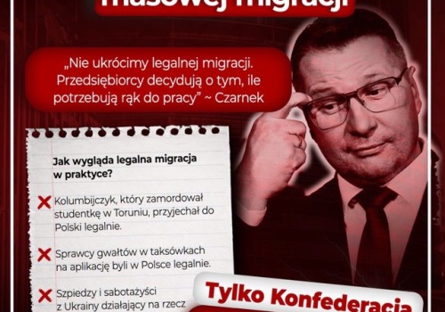 Przemysława Czarnka otwarcie mówi, że „nie ukrócimy legalnej migracji”.