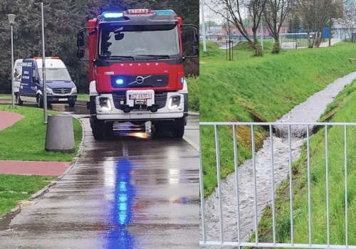 Substancja ropopochodna w cieku wodnym na Bulwarach. Interweniowały służby