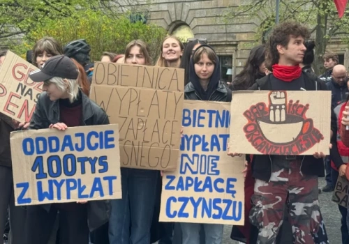 Protest baristów z Etno Cafe. 