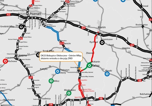Dwie jezdnie na DK-25. Jest pierwszy wniosek o ZRID