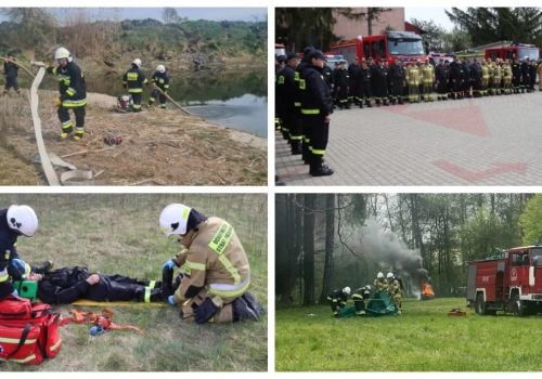 Nowe Piekuty: Drony, awionetka i pożar – wymagające ćwiczenia strażaków ochotników