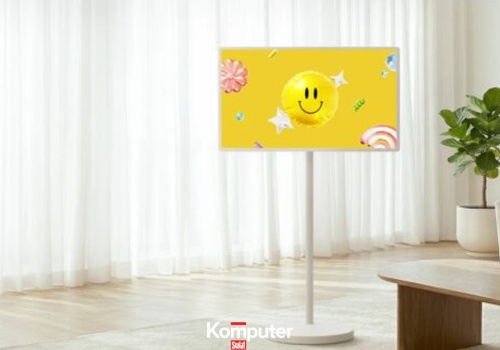 Nowy telewizor LG to sprzęt ze stojakiem na kółkach