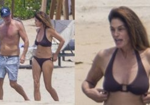 60-letnia Cindy Crawford byczy się z mężem na plaży w Meksyku. Tacy to pożyją? (ZDJĘCIA)