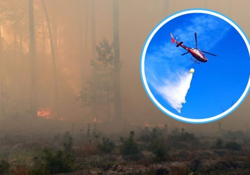 Pożar lasu pod Olesnem. W akcji strażacy, samoloty i helikopter gaśniczy