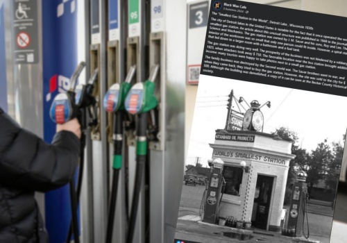 Najmniejsza stacja paliw na świecie. Mieściła jedną osobę, w Polsce nie mogłaby istnieć