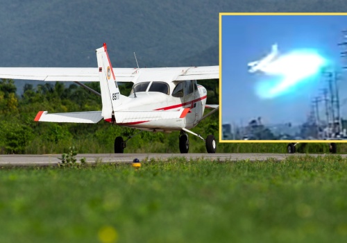 Samolot zahaczył o linię energetyczną. Przechodnie natychmiast ruszyli na pomoc