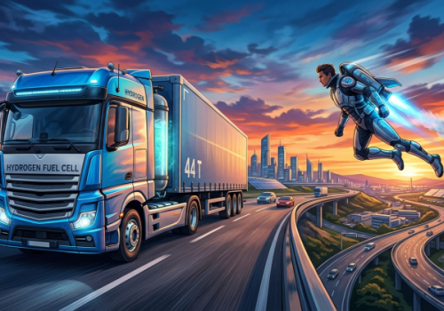 Wodorowe 44 tony i 137 km/h w odrzutowym skafandrze