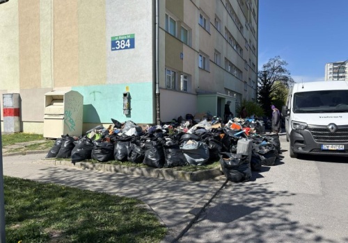Łódź: śmietnisko pod jednym z bloków przy Rojnej. Co jest przyczyną jego powstania?
