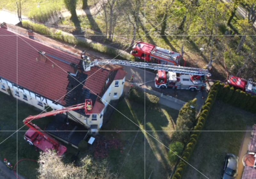 Pożar budynku wielorodzinnego w Złotowie