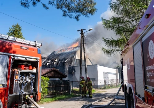 Pożar domu w Jaworznie przy ulicy Prusa