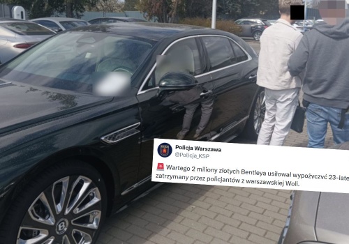 Warszawa: 23-latkowi udającemu ważnego dyrektora, żeby wypożyczyć Bentleya, grozi 8 lat więzienia