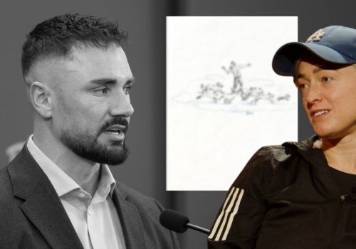 Matylda Damięcka z grafiką po śmierci Łukasza Litewki. 